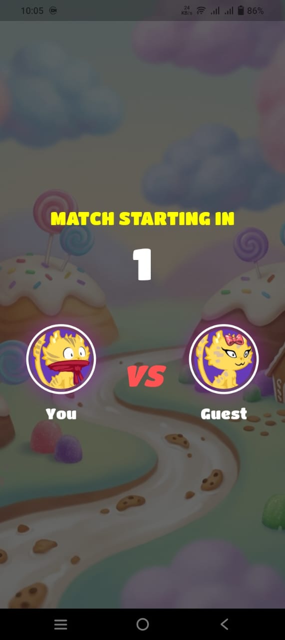 Sweet Blast finding opponent screen